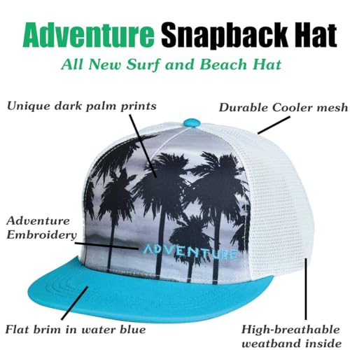 Image of EDTREK Adventure Snapback Hat - Surf Hat - Beach Hat - Hiking Trucker Hat - Flying High Hat