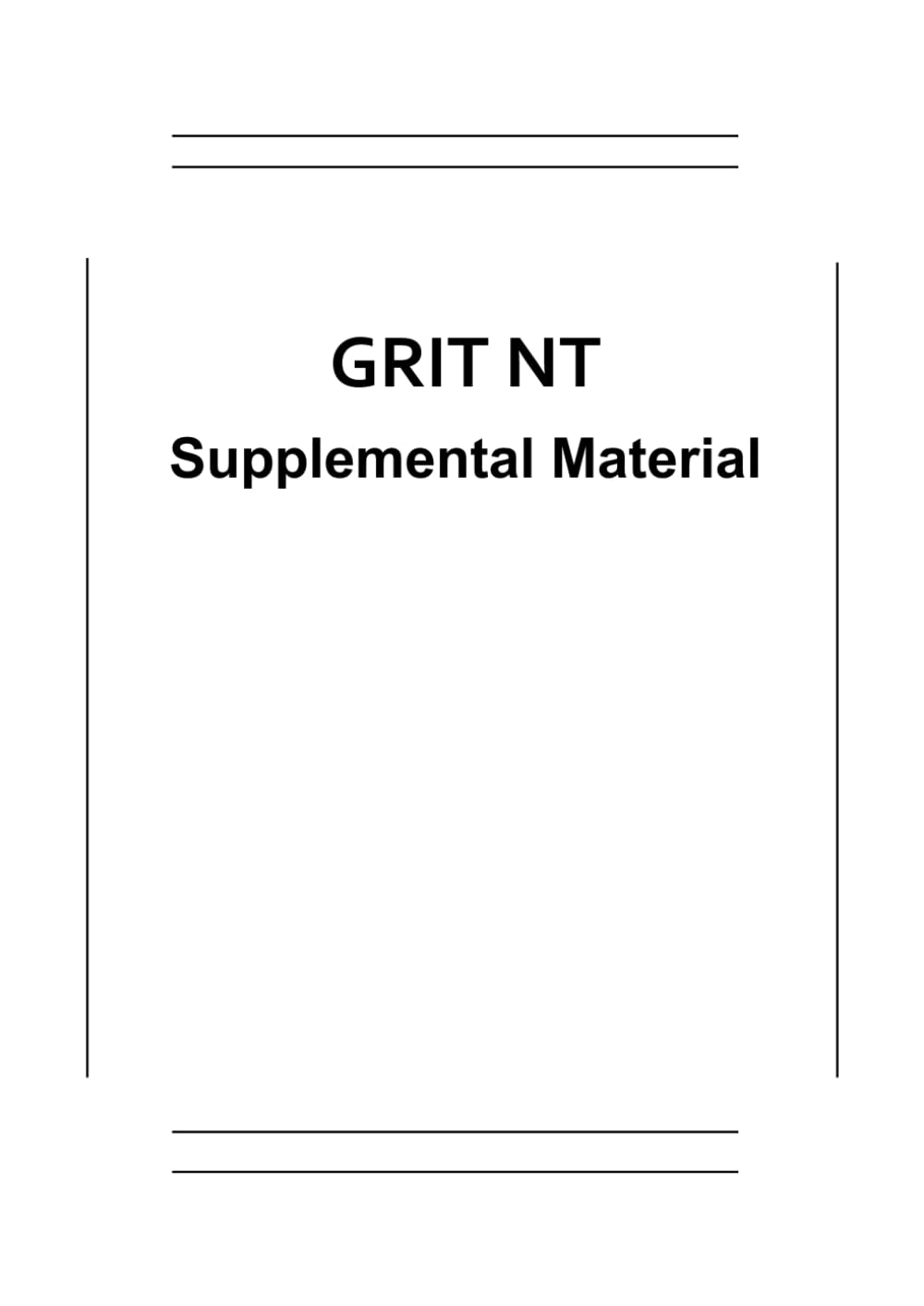 GRIT NT: Supplemental Material