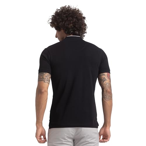 Image of Parx Men's Cotton Polyester Blend Solid Pattern Regular Fit Henley Collar Henley Neck Half Sleeve Casual T-Shirt