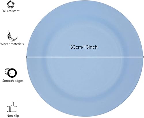 Miniatura 2 de BangBoom Paquete de 4 platos llanos de 13 pulgadas de tamaño extra grande, deliciosos platos de pasta, platos irrompibles, vajilla ligera para