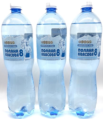 3 Pack Imported Ukrainian Carbonated Water Poliana Kvasova 1.5 L / 51 FL OZ