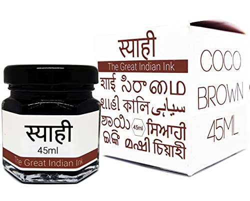 Syahi - The Great Indian Ink (Coco Brown) Fountain Pen, Calligraphy, Drawing, Doodle