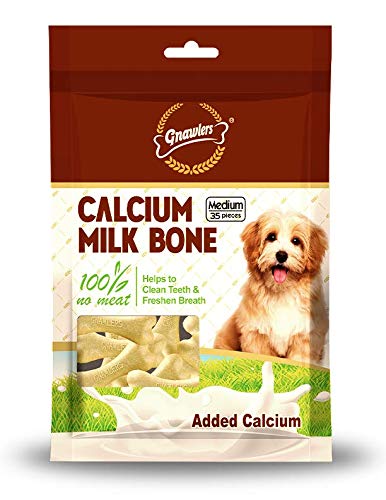 Gnawlers DogsNCats Dog Calcium Bone, Made up of Whey Protein, Added Calcium & Essential Oils, Best Healthy Dog Bones to Clean Teeth and Freshen Breath, 35in1, Medium, 850gm, Pack of 10