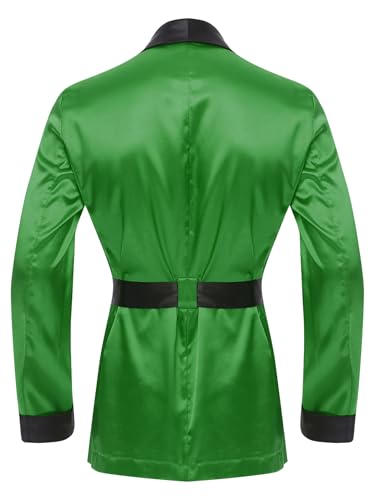 Men's Satin Smoking Jacket Silky Robe Lightweight House Kimono Bathrobe with Belt for Spring Summer4
