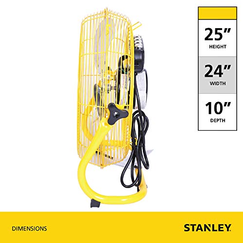 Stanley 20" Industrial High Velocity Floor Fan With 3 Speed Settings. Use For Shop, Garage Or Warehouse. All Metal Construction (St-20F) #TOP1