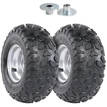 Set of 2 YC Yier 6" Go Kart Tires 145/70-6 Tire and Rim with 17mm Front 3 Stud Hubs 145x70x6 Go Cart ATV Wheel Tire with Rim Tubeless Wheels for DIY Part Quad Buggy Mini Bike 4 Wheelers Lawn Mower