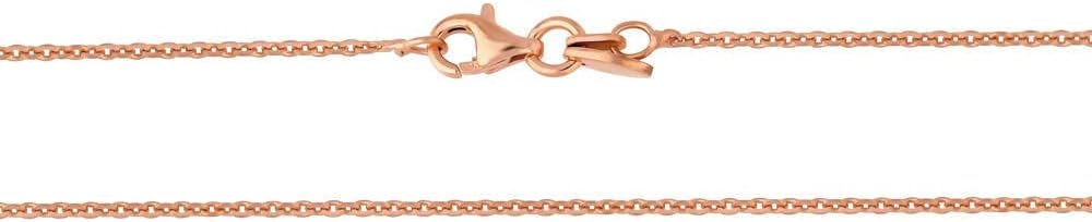 BERRICLE Italian Sterling Silver Rolo Chain Necklace for Women, 3 Piece (Rose Gold Flashed, Yellow Gold Flashed, Rhodium Plated)
