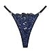 JHOKCI Women’s Sexy Lace Thongs Lightweight Breathable Bikini Fashion Thin Lingerie Blue