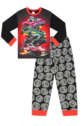 Hot Wheels Boys Red Black Long Pyjama Set Cars Pjs For Kids (3-4 Years)