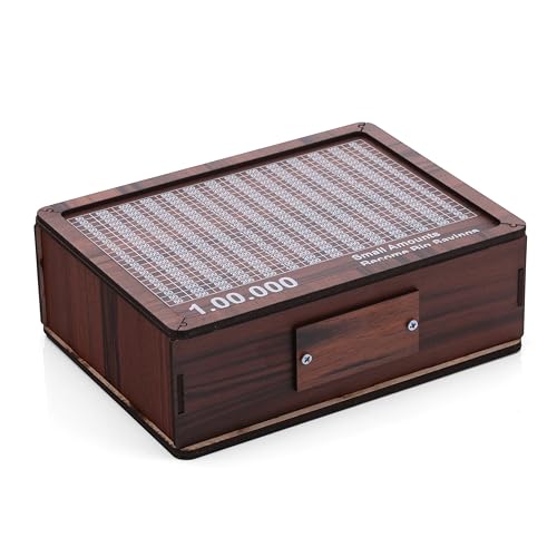 Image of Wooden Money Box with Savings Tracker | 1 Lakh Goal Piggy Bank for Kids & Adults | Cash Collection Bank with Savings Chart | 100000 Gullak for Financial Savings Habit