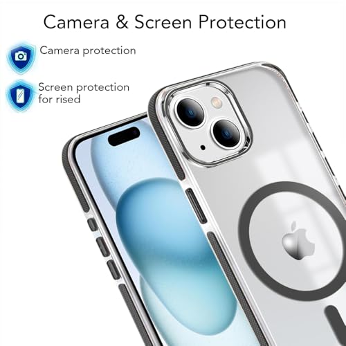 Image of MINTZZ ️ for iPhone 13 Case, Compatible with MagSafe, Military-Grade Protection, Yellowing Resistant, Scratch-Resistant TPU Back, Magnetic Phone Case for iPhone 13 Clear Black