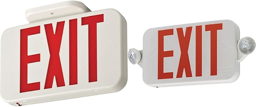Lithonia Lighting EXRG EL M6 Contractor Select Lighting Basics Thermoplastic LED Exit Light and Lithonia Lighting RD M6 ECRG LED Emergency Light/Exit Combo Red/Green switchable