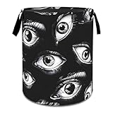MIEPOS Mystical Eye Laundry Basket,Gothic Dirty Clothes Hamper,Mysterious Artistic Flair Horror Storage Bin Gifts,Waterproof Oxford Cloth Baskets for Bathroom,Bedroom,Home Decoration(19.7' x 15.8')