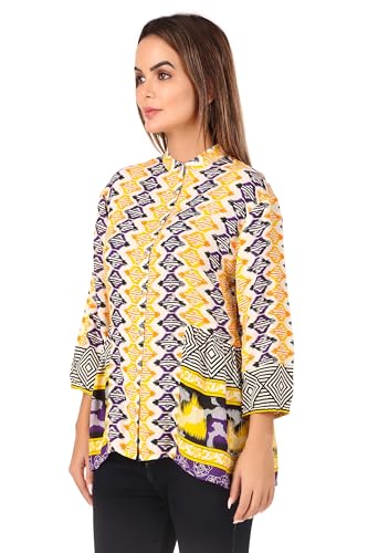 Image of BoheeWohee Casual Bohemian Top - Stylish 100% Rayon Top with Front Button Opening