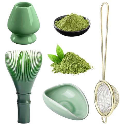 Matcha Set di scope Matcha Whisk, Matchabesen, Matcha, frusta per matcha, accessorio per tè giapponese Matcha con colino da tè per la cerimonia del tè per la preparazione e la miscelazione di matcha