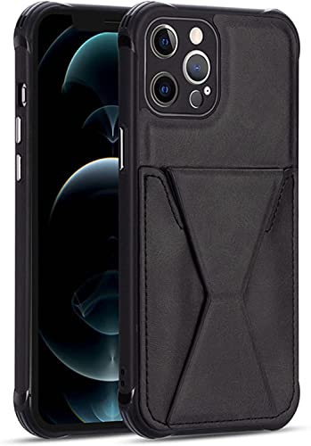 Étui portefeuille pour iPhone 13 Pro Max noir en cuir avec porte-cartes
