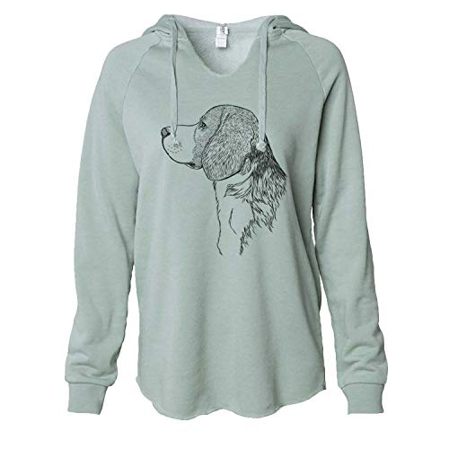 Inkopious Beagle Profile - Women s Cali Wave Hooded Sweatshirt -Sage 2XL