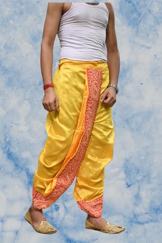 Image of Men's Ready to Wear Pant System MARWADI Embroidered Dhoti for Marriage, Party, Pooja, Festival etc. (GC009)