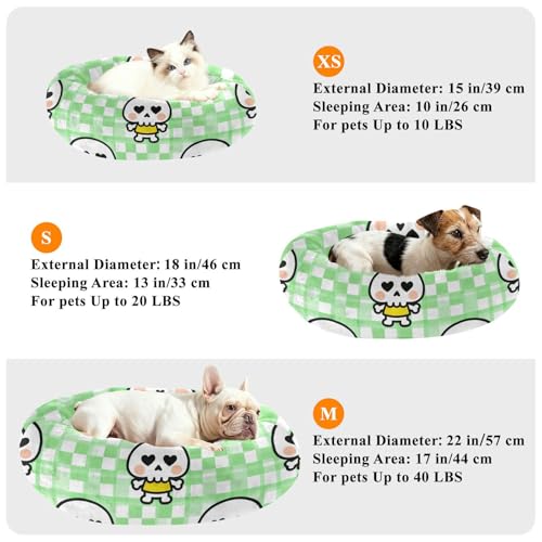 Lit pour chat anti-anxiété tête de mort blanche XS couchage petit chat - 8