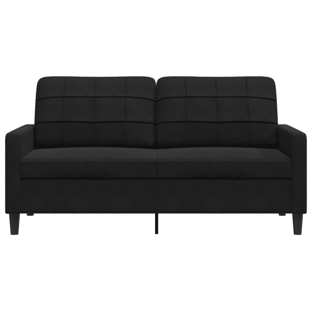 vidaXL Sofá de 2 plazas Terciopelo Negro 140 cm, sofá, loveseat, sofá de salón, sofás, sofá tapizado, Asientos de salón, sofá de 2 Personas