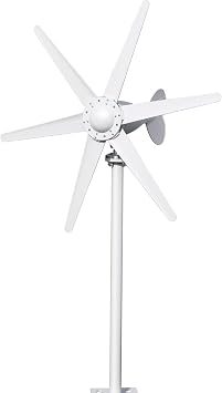 800W Wind Turbine Generator, 12V/24V Kit 6 Blade Wind Power Generator, Built-In Controller Three Phase AC System for Home Farm Caravan Boat Energy Charging white