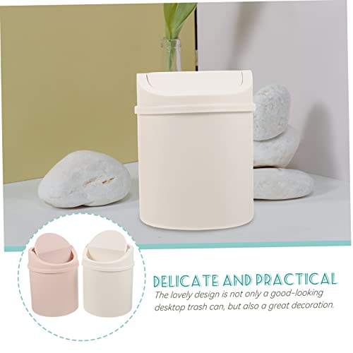 Caneca de basura rectangular compacta para escritorio 2 piezas miniatura 6