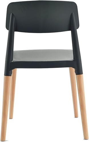 Miniatura 7 de Bel Dining Bistro Cafe Style - Juego de 2 sillas auxiliares minimalistas modernas (negro)