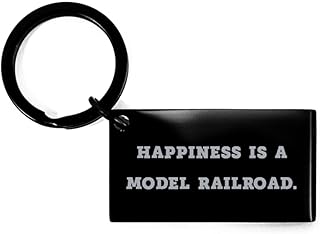 Happiness is a Model Railroad. Model Railroads Keychain, Surprise Model Railroads Gifts, Black Keyring for Friends from Friends, Model Train, Model Trains, Model Railways, Railway Modeling, Scale