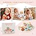 KDSFT Tea Party Set for Little Girls, Wooden Kids Tea Set with Teapot Cups Coasters Carrying Dessert, Picnic Outdoor Toys Pretend Play Kitchen Accessories for 3 4 5 Years Old