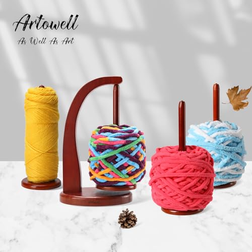 Image of ARTOWELL Yarn Holder Replacement Spindles, Compatible Accessory for ARTOWELL Yarn Holder Asin:B0CQGKF6PB (1-Pack, Mahogany-Colored Finish)