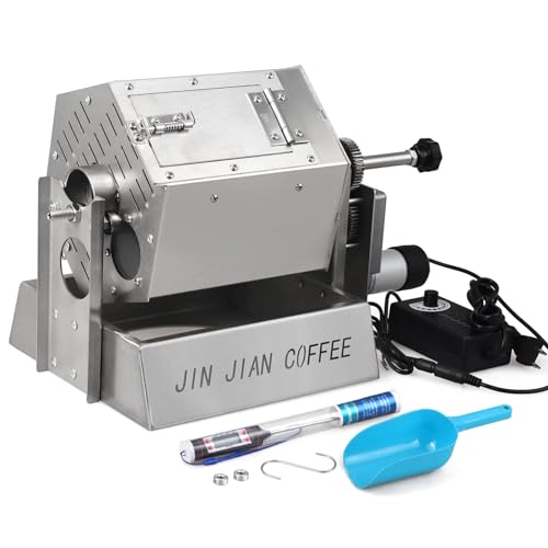 Tostatrice elettrica per chicchi di caffè, macchina per torrefazione a tamburo da 3,4 litri, macchina per cuocere i chicchi di caffè a gas in acciaio inossidabile macchina per cuocere i chicchi