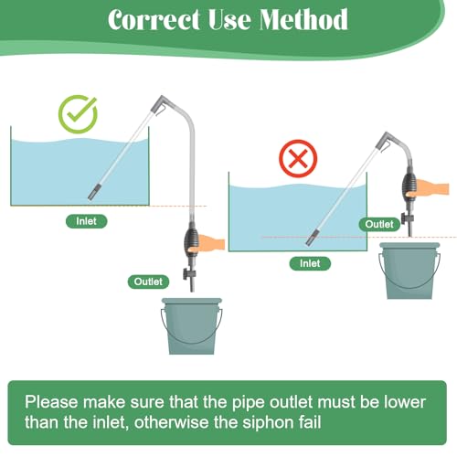 Image of Aquarium Vacuum Gravel Cleaner Kit, Aquarium Siphon Vacuum Cleaner for Gravel and Sand Fish Tank Cleaning Kit with Dual Tubes and Fish Net for Water Changer