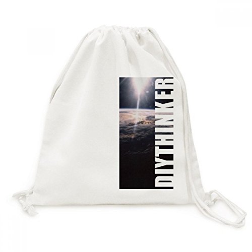 Mochila de saco de lona con diseño de espacio misterioso y estrellas