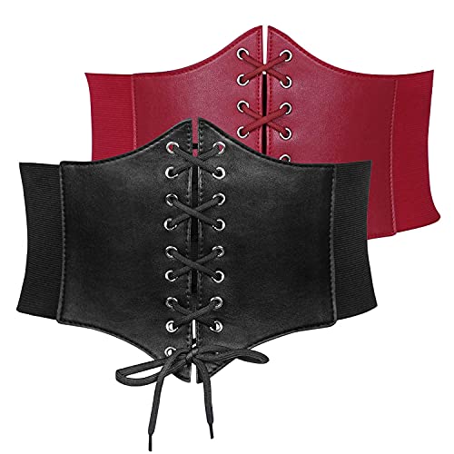 Corset à lacets femme élastique large pour robe noire