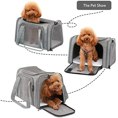 Cat Carriers Dog Carrier Pet Carrier For Small Medium Cats Dogs Puppies Up To 15 Lbs, Tsa Airline Approved Small Dog Carrier Soft Sided, Collapsible Travel Puppy Carrier (Grey) #TOP6