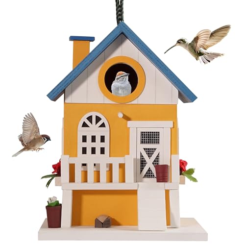 MIXUMON Bird Houses for Outside, Outdoor Bird House for Bird Fami...