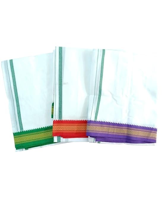 Best Buy Handloom Cotton White with Colored Border Lungies for Men, Size-2.25 Meters “Pack of 2”-image-38