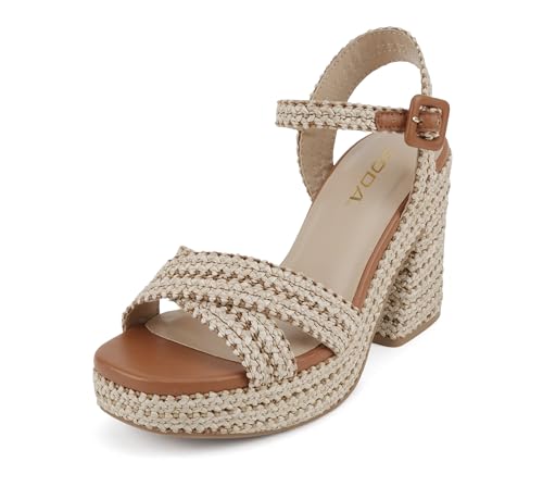 Soda “Yara” ~ Square Open Toe Crisscross Band Ankle Strap High Heel Sandal2