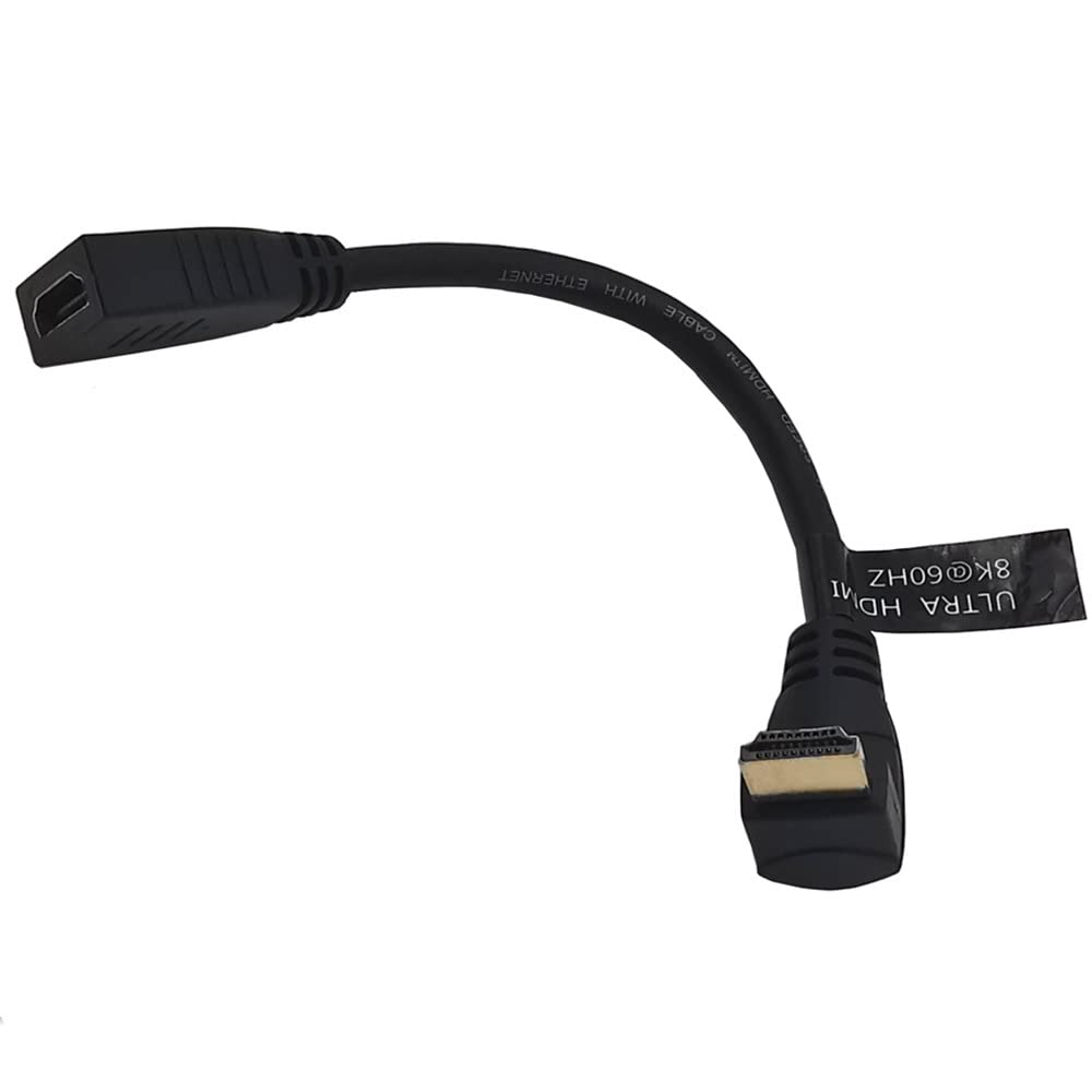 KKM-ラブショー0.15m 0.3m 0.5m~1.8m短いHDMI ケーブル，8k HDMI 延長ケーブル, 8K 60Hz HDMI 2.1オス-メス 90度L字型左右向きHDMI 延長ケーブル 高速HDMI変換48Gbps 8K 60Hz HDMI 2.1ケーブル (0.15m 上L メス-オス)