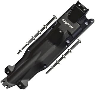 GPM for Traxxas E-Revo 2.0 VXL Brushless (86086-4) Upgrade Parts Aluminum 3D Skid Plate for Middle of Chassis - 1 Set Black