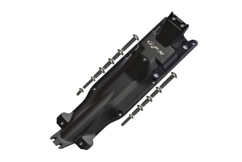 GPM Black Aluminum Front Skid Plate Set for Traxxas E-Revo 2.0 Brushless