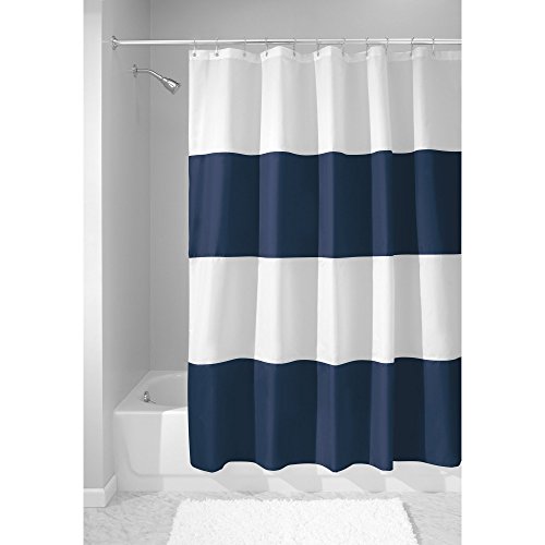 InterDesign Zeno Sc Shower Curtain, Standard - Set of 2, Navy