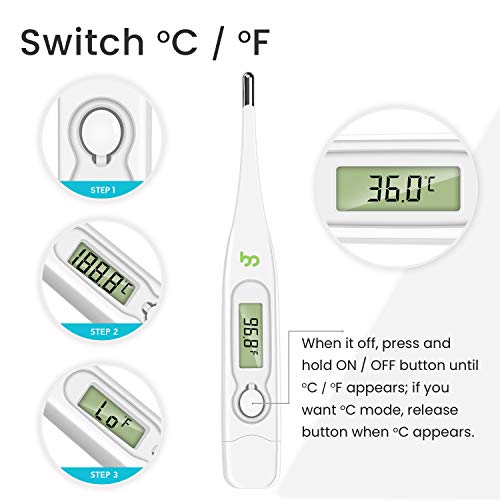 » Oral Thermometer for Adults, Fever Thermometer, Fast and Accurate, C/F Switchable Medical