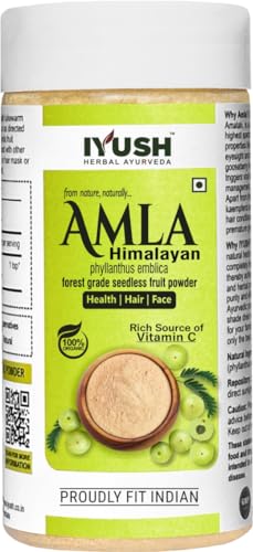 Image of IYUSH Herbal Ayurveda Wild Himalayan Amla Powder or Eating- 250gm | Amla Powder for Hair Growth Organic | Indian Gooseberry |