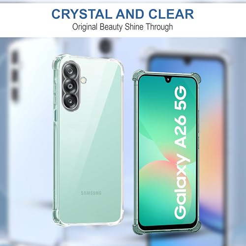 Image of CEDO Samsung Galaxy A26 (5G) Bumper Case | Soft Jel Flexible Thin Full Protection Shock Proof Clear TPU Back Case Cover for Samsung Galaxy A26 (5G) (Transparent)