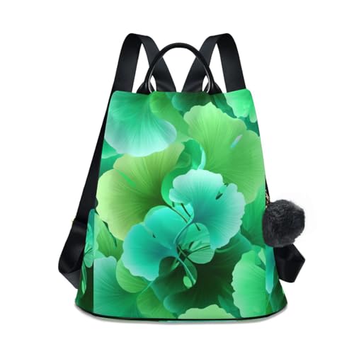 Sac à dos femme vert canard ginkgo idéal pour le bureau et les sorties