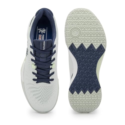 Image of Red Tape Men's Sneakers White Grey KPU Round Lace-Up Flexible Support