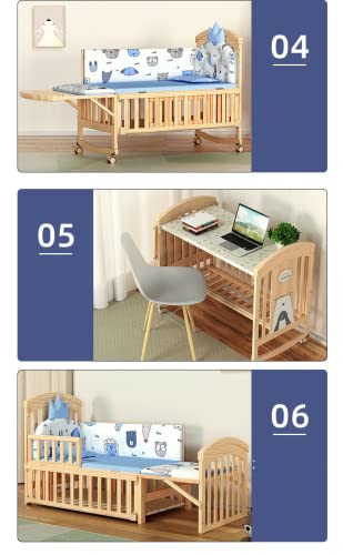 Image of BabyTeddy 15 in 1 Original Patented Multifunctional Baby Crib, Baby Cot, Toddler Bed,Cradle Rocker,Convertible Desk,Kid's Sofa Mode and Designer Mosquito Net,Diaper Changing Station