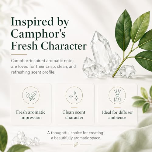 Image of Aromatico Camphor Diffuser Oil for Home Fragrance, Premium Aromatherapy Diffuser Oil, Fresh Camphor Aroma for Diffusers | Potpourri and Room Oil - 500 ml