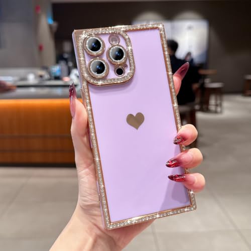 Coque iPhone 14 Violet Finition Strass Evite les Rayures et Protège des Chutes